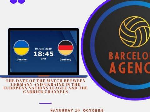 The date of the match between Germany and Ukraine in the European Nations League and the carrier channels